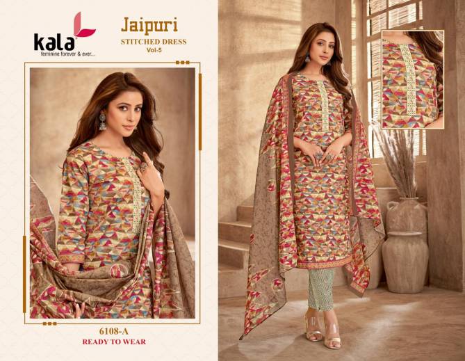 Jaipuri Vol 6 By Kala Daily Wear Cotton Printed Kurti With Bottom Dupatta Wholesale Online
